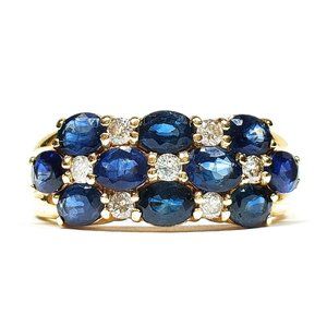 DEAL!!!!  Sapphire & diamond gold setting women ring 2.18ct / 0.8ct  K18